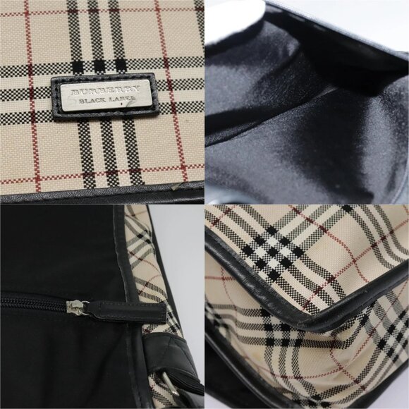 BURBERRY Nova Check Shoulder Bag Canvas Leather Beige Black Auth hk1703 - Picture 15 of 15